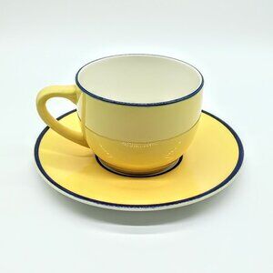 Pagnossin Treviso Spa Italy Yellow Ceramic Breakfast Cup Saucer